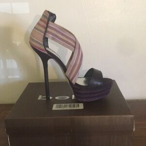 2B Bebe Multicolor Striped Heels